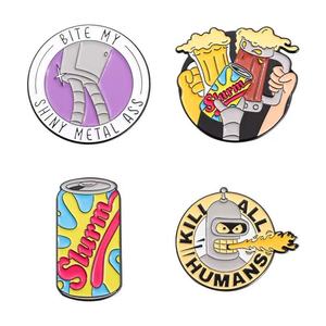 Pin de botella de Coca-Cola de dibujos animados Simpsons-Broche de aleación divertido y peculiar para accesorios de atuendo elegante - Product Image 4