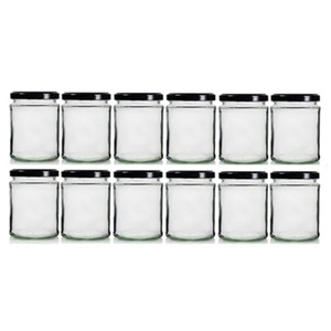 Pot en verre rond de 400 ml avec couvercle métallique pour sauce, miel, confiture, cornichons - Vente chaude - Product Image 3