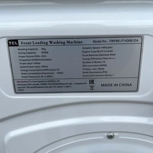 Lave-linge 8kg/9kg à prix abordable avec fonction séchage, lavage rapide, moteur BLDC 1400 tr/min, auto-nettoyage, 220V - Product Image 5