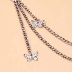 Chaîne de taille multicouche papillon style punk hip-hop en alliage de zinc pour usage quotidien - Product Image 4