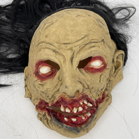 Masque en latex effrayant pour Halloween, masque de visage de fantôme d'horreur pour Halloween, masque de visage vert laid à cheveux longs pour la décoration de fête d'Halloween