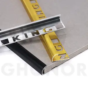 Free Sample Ghonor King Hole Aluminium Alloy Profiles Extrusion Home Hotel Wall Corner Aluminium Tile Trim Profile 12mm