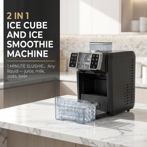 Machine à glaçons 2-en-1 de comptoir et machine à granita avec refroidissement par compresseur, production de 25 kg/jour de glaçons carrés pour cocktails domestiques - Product Image 2