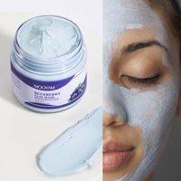 Masker lumpur Blueberry, masker wajah krim Eksfoliasi untuk menghilangkan komedo dan mengecilkan pori-pori krim perawatan kecantikan pribadi