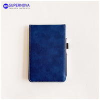 Bloc-notes miniature en cuir PU gravable au laser Pulsen Factory avec poche pour stylo, livre portable pour cadeaux d'affaires, logo personnalisé
