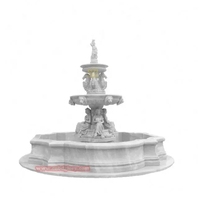 Large Outdoor Popular Design water feature decor sculpture Marble Four Seasons Goddess statues Water falls Fountains