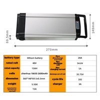 Batterie au lithium 36V 48V 20Ah 18650 pour vélos électriques avec décharge 5C et conception intégrée