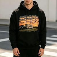 Hoodie pria berbahan katun French Terry custom dengan desain grafis, dibuat dengan teknik DTF Heat.