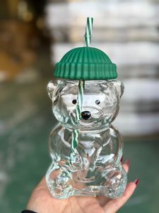 Nuova Tazza con Cannuccia a Forma di Orso 2025, Simpatiche Tazze da <span class=keywords><strong>Caffè</strong></span> in <span class=keywords><strong>Vetro</strong></span> 500ml-600ml Riutilizzabili dal <span class=keywords><strong>Design</strong></span> Moderno per Casa, Ufficio e Regali - Product Image 6