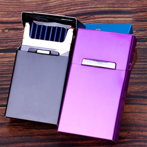 2023 Hot Sale Ultra-Thin Aluminum Alloy Women's Cigarette Box 20-Pack Metal Cigarette Box