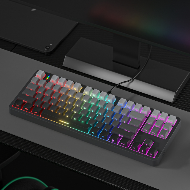 Silent Switch 2.4G Wireless RGB Backlit Tkl 80% Gaming Mechanical Keyboard with Hot Swappable Gasket Russian Layout for Laptop