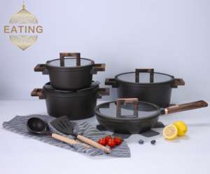 Juego de Utensilios de Cocina Comerciales de <span class=keywords><strong>Granito</strong></span>, Aptos para Todo Tipo de Estufas, 13 Piezas, para Uso Doméstico, Aptos para Lavavajillas y Horno, Incluye 26 Utensilios para Freír y 3 <span class=keywords><strong>Ollas</strong></span> - Product Image 3