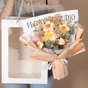 Ramo <span class=keywords><strong>de</strong></span> Flores Artificiales Tejidas a Mano LUYI, Decoración y Regalo, Gypsophila <span class=keywords><strong>Paniculata</strong></span>, Rosas <span class=keywords><strong>de</strong></span> Hilo Tejido - Product Image 3