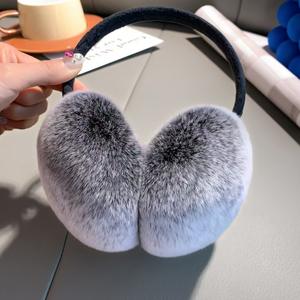 <span class=keywords><strong>Cache</strong></span>-oreilles en fourrure de lapin Rex entière, grande taille, en peluche, protection contre le froid et le gel, polyvalents et tendance, pour femmes, hiver, chaud - Product Image 1