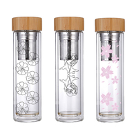 Gobelet à thé en verre à double paroi personnalisé sans BPA 2026, bouteille de voyage avec infuseur à thé pour thé en feuilles