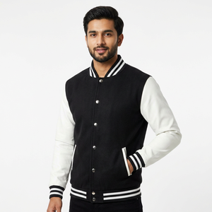 Chaquetas Universitarias de Cuero Genuino con Cuello Alto, Chaqueta de Béisbol Universitaria, Fabricada en Pakistán, Precio Competitivo - Product Image 1
