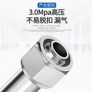 Y-Type Quick Connect Tee Fitting Alloy 8-10mm Pneumatic Hose Adapter With <b>Lock</b> Nut - Product Image 2
