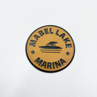 Nouvelle mode 2024, patch en cuir personnalisé pour vêtements, nom de marque, logo DIY, tissu pour veste, manteaux