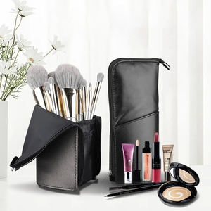 Bolsa de Cosméticos de Gran Capacidad de PU con Cremallera, Logotipo Personalizado, Bolsa de Maquillaje Impermeable para Viajes - Product Image 1