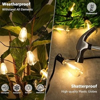 Guirlande lumineuse extérieure LED Hotsale 100FT lumières de patio avec 52 ampoules incassables à l'extérieur des lumières suspendues étanches