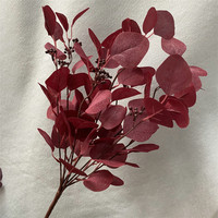 Vente en gros de fleurs réalistes à 9 branches haricot feuille de pommier plante artificielle fleurs de verdure pour la maison mariage décoration de noël soie