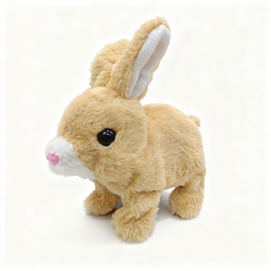 Thỏ nhỏ dễ thương đồ chơi sang trọng điện, có thể nói chuyện và đi bộ, tương tác, thỏ sang trọng giống như thật. - Product Image 3