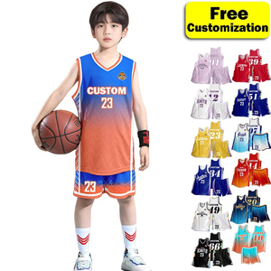 Benutzer definierte LOGO Muster & Zahlen Atmungsaktive Hochela stizität Schnellt rockn endes Basketball Uniform Set für Studenten Kinder Basketball Trikot - Product Image 1