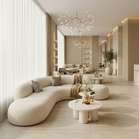 Canapé d'angle en tissu style crème, modulable, amovible et lavable, idéal pour hall d'hôtel et réception