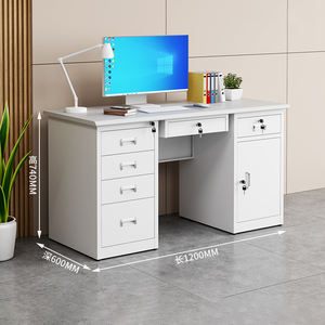 Escritorio de Computadora Moderno de Acero Inoxidable Resistente al Fuego con Cajones, Estación de Trabajo Duradera para Escuela/Oficina - Product Image 6