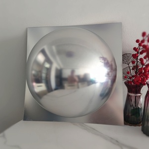 Shatterproof Art Deco Giant Dome &amp; Big Bubble Acrylic Square Wall Decorative <strong>Mirror</strong> Panel 55.5x55.5cm Frameless Edge CONVEX - Product Image 4