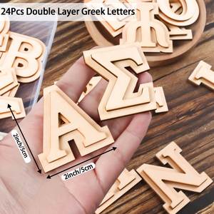 Letras Griegas de Madera de Doble Capa, sin Acabado, Pintables, de 0.19 Pulgadas de Grosor, Nuevo Diseño en Oferta - Product Image 2