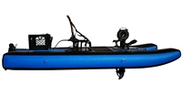 Perahu Kayak Tiup 8.5 Air Pedal dengan Teknologi Drop Stitch, Perahu Pancing Profesional dengan Kursi