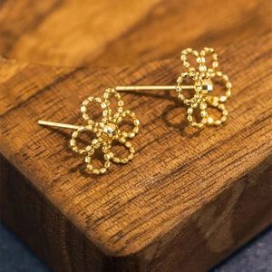 Pendientes de Oro Real de 18K con Forma de Girasol y Flor de Ciruelo Xinfly Au750 para Mujer, Joyería al por Mayor para Regalos - Product Image 4