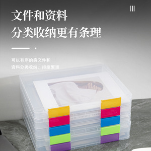 Transparent A4 <b>File</b> <b>Box</b> Plastic Document Organizer Office Student Storage Container Rectangle Standing Type PET Material - Product Image 5