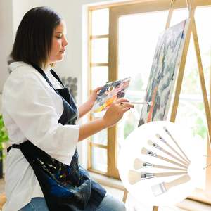 BOMEIJIA 7 pièces Brosse à peinture pour peinture <span class=keywords><strong>acrylique</strong></span> Brosse à mélanger multifonctionnelle en poils de chèvre Ensemble de pinceaux à peinture <span class=keywords><strong>acrylique</strong></span> - Product Image 6