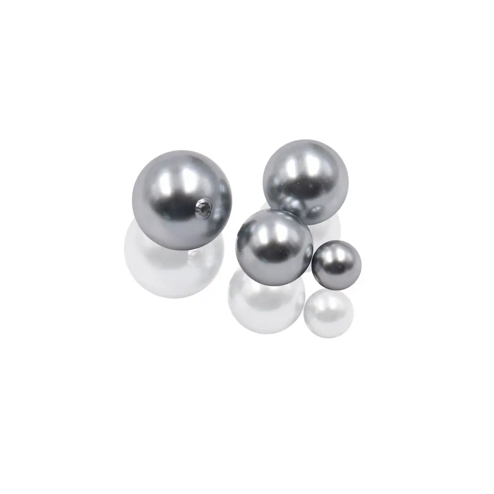 Preço de fábrica metade buraco perfurado redonda pérola beads Branco Marfim Cor solta pérolas de vidro para colar brinco DIY