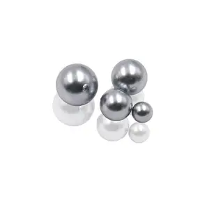 Prix usine demi-trou percé perles de perles rondes blanc ivoire couleur perles de verre en vrac pour collier boucle d'oreille bricolage