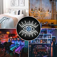 Evil Eye Neon Wall Art-Lumière Nazar LED animée pour intérieur/extérieur, décor de protection mystique avec lueur réglable