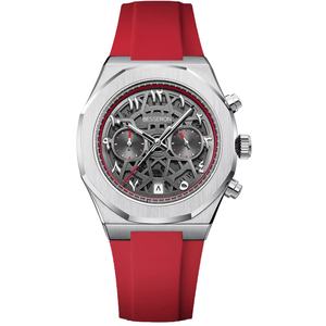 Reloj Deportivo de Cuarzo 2025, Cronógrafo de Acero Inoxidable para Hombre, con Logotipo Personalizado, Esfera Esqueleto con Números Árabes, Correa de Goma, Resistente al Agua - Product Image 5