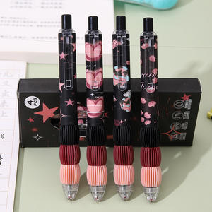 Stylo gel en plastique souple de haute qualité, 0,5 mm, logo personnalisé, créatif, pour étudiants, école, bleu, rouge - Product Image 5