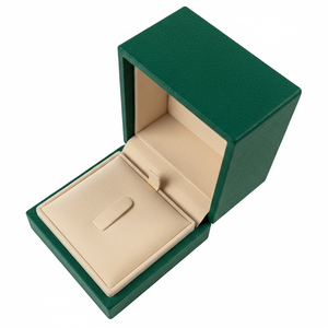 Low MOQ Customized Square Microfiber Covered Multifunctional Jewelry Ring <strong>Earing</strong> <strong>Box</strong> with Double-Sided Inserts with Pouch - Product Image 5
