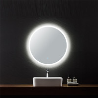 Miroir de salle de bain LED ovale mural éclairé avec fonction anti-buée, personnalisé et fabriqué directement en usine, Aqua Gallery
