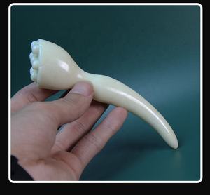 Bâton de Massage Facial en Jade naturel, brosse méridienne, moulage intégré, bâton de traction côtelé, Point de beauté, graine de Lotus, masseur Facial - Product Image 3