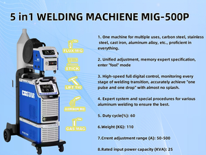 Mig Mag 500DP อินเวอร์เตอร์อเนกประสงค์ ac/dc พร้อมระบบระบายความร้อนด้วยน้ำความเร็วสูงพัลส์คู่เครื่องเชื่อม Mig-500 - Product Image 2
