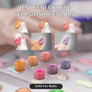 ชุดยาทาเล็บเจลวอเตอร์เบสยูวี แวนดีนี 6 สี คอลเลคชั่นฤดูใบไม้ร่วง-ฤดูหนาว แคนดี้ คริสตัล แคทอาย ปราศจากสาร TPO และ HEMA ขวดแม่เหล็กเงางาม - Product Image 2