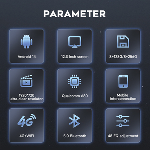 12.3 "IPS màn hình <span class=keywords><strong>Android</strong></span> 14 đa phương tiện Stereo Navigation GPS DVD Player đài phát thanh xe cho Audi A1 A3 A4 a4l A5 A6 A7 Q3 Q5 q5l Q7 S5 - Product Image 6