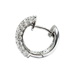 Boucles d'oreilles créoles en or blanc massif 18 carats avec diamants véritables pour femmes, tendance, cadeau de mariage et occasions festives, vente en gros Chine - Product Image 3