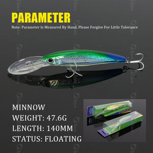 Tolure nouveauté 140mm/47.6g leurre de pêche vairon appâts longue coulée lent naufrage gros pêche bar leurres appâts en plastique - Product Image 2