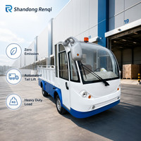 Véhicule de transport électrique robuste à 4 roues avec hayon hydraulique pour la livraison logistique de marchandises, batterie 72V100AH, autonomie 80-100KM