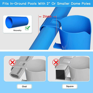 Poolside Cup Holder Blue Plastic Hook Type Beverage Storage For Swimming Pool Use - Product Image 5